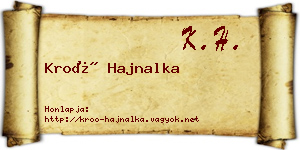 Kroó Hajnalka névjegykártya